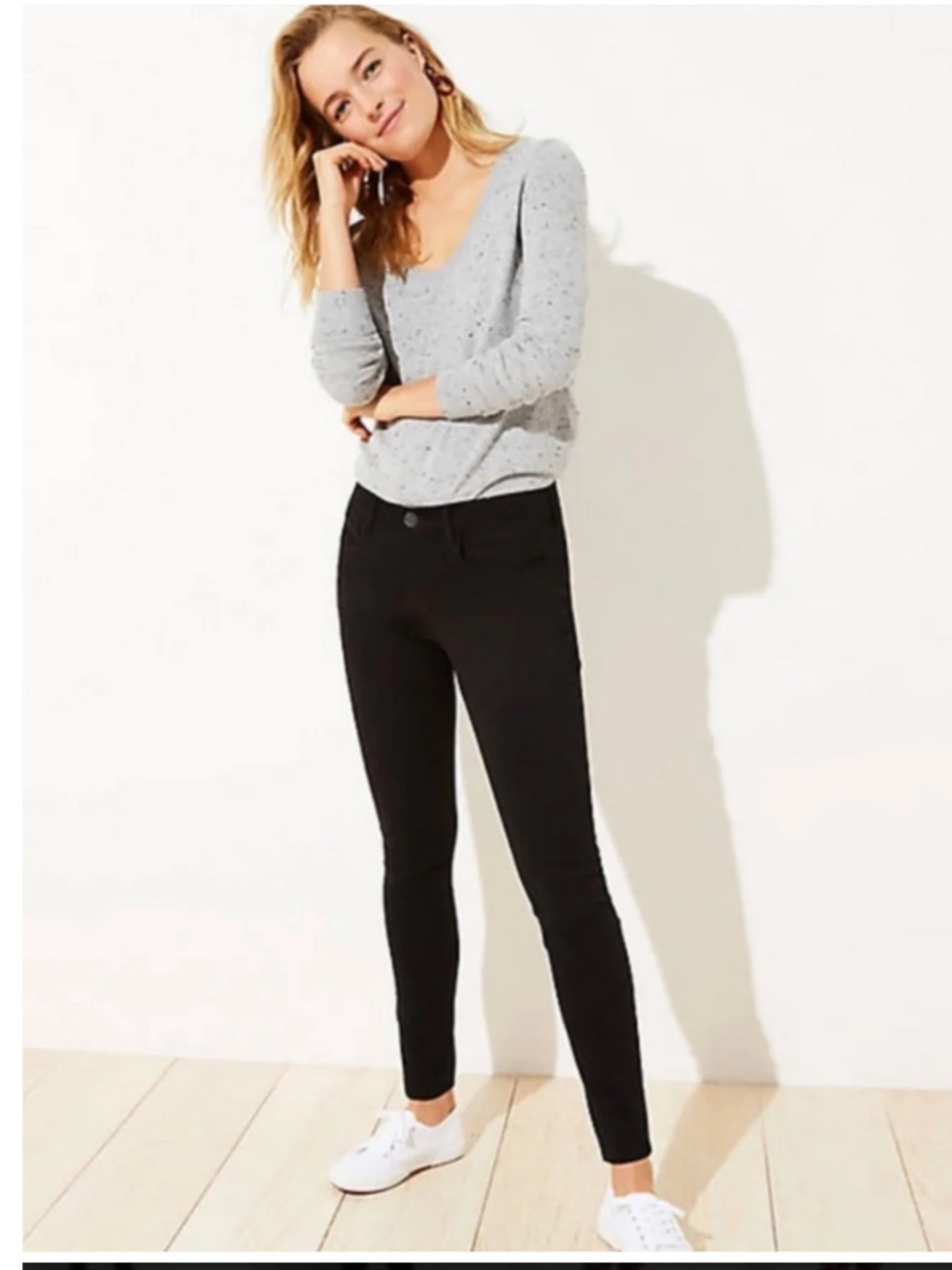 LOFT Black Sateen Leggings 5-Pocket Skinny Pants Women’s 29 Mid Rise